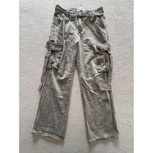 DISCLOSURE Women's Cargo Pants Camo Wash Distressed Style Size 7/28